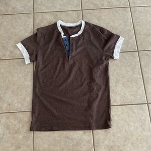 Brown T-Shirt with White Trim